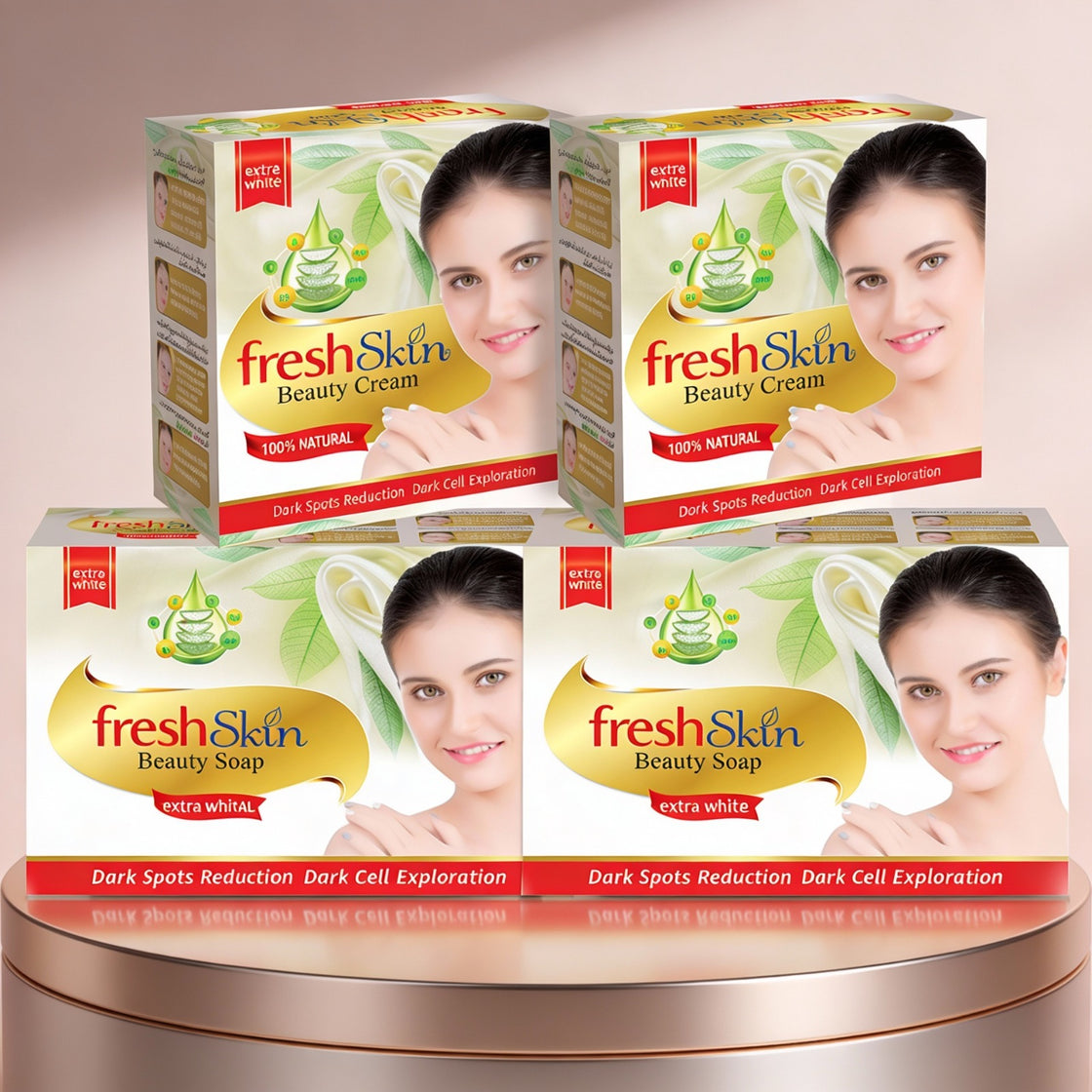 FRESH SKIN BEAUTY CREAM 2PCS + FRESH SKIN BEAUTY SOAP 2PCS